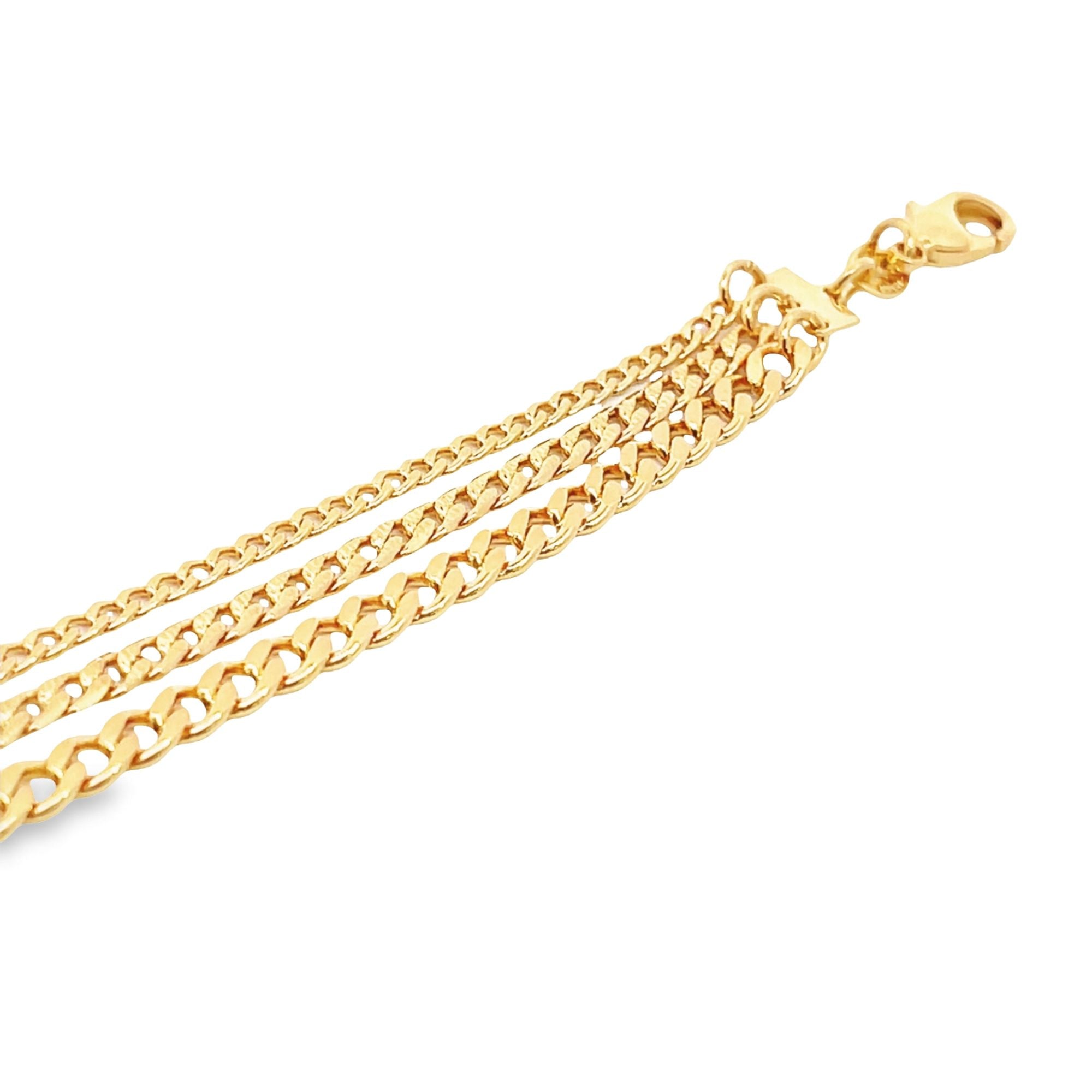 Triple Cuban Chain Bracelet (I420A)-2