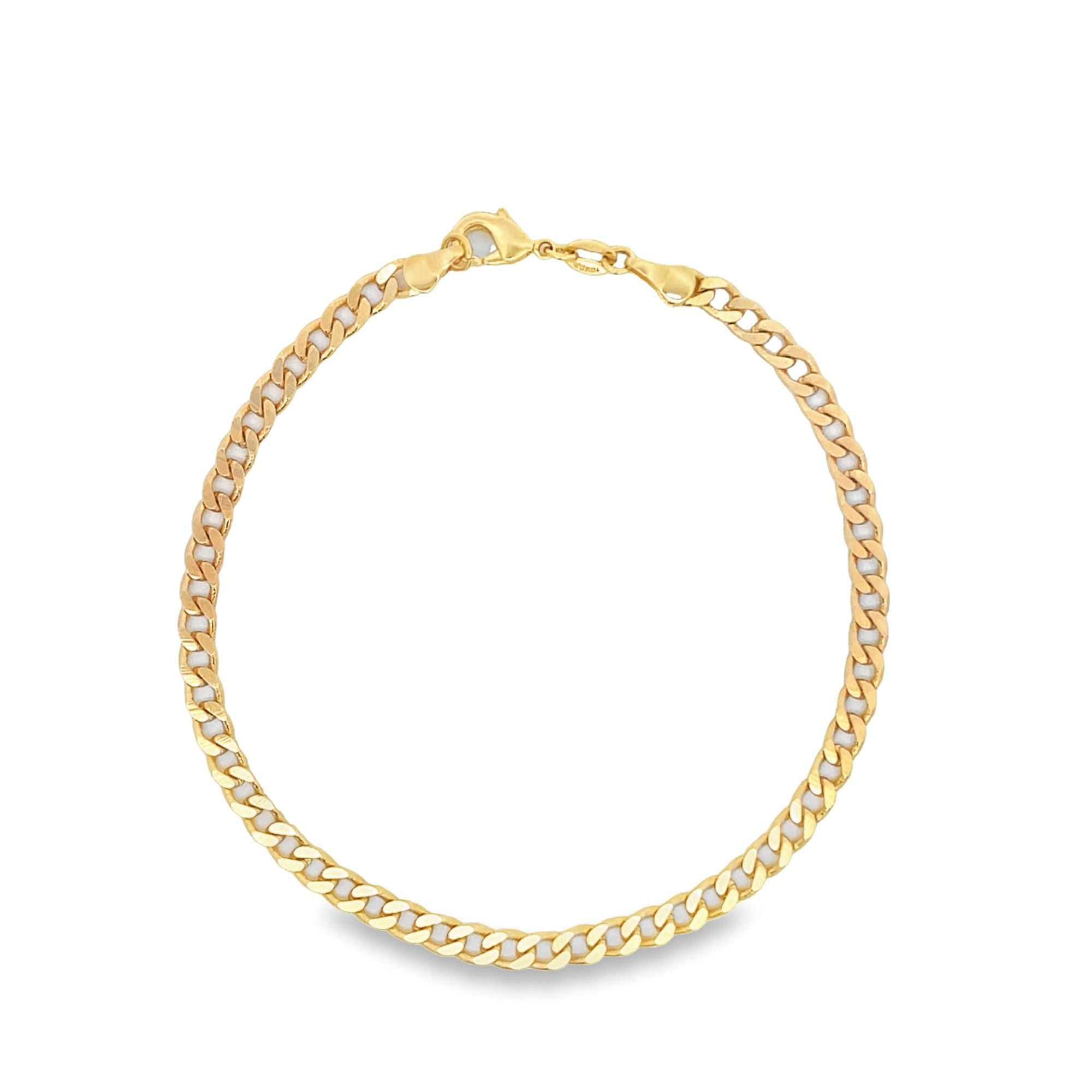 4mm Cuban Curb Link Chain Anklet (E190)-0