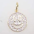 18K Gold Filled Happy Smile Face Charm Pendant With CZ Stones (A67A)-2