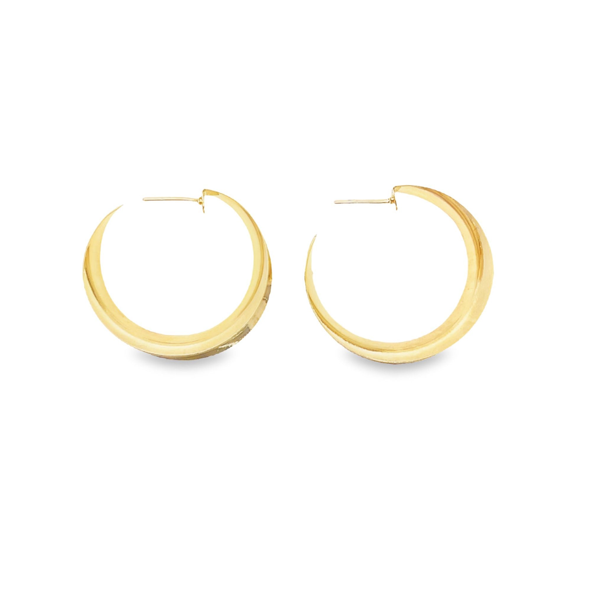 18K Gold Filled Curved Wide Minimalist Hoops (J305-J307)(L395)-0