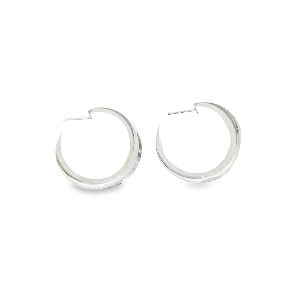 18K Gold Filled Curved Wide Minimalist Hoops (J305-J307)(L395)-3