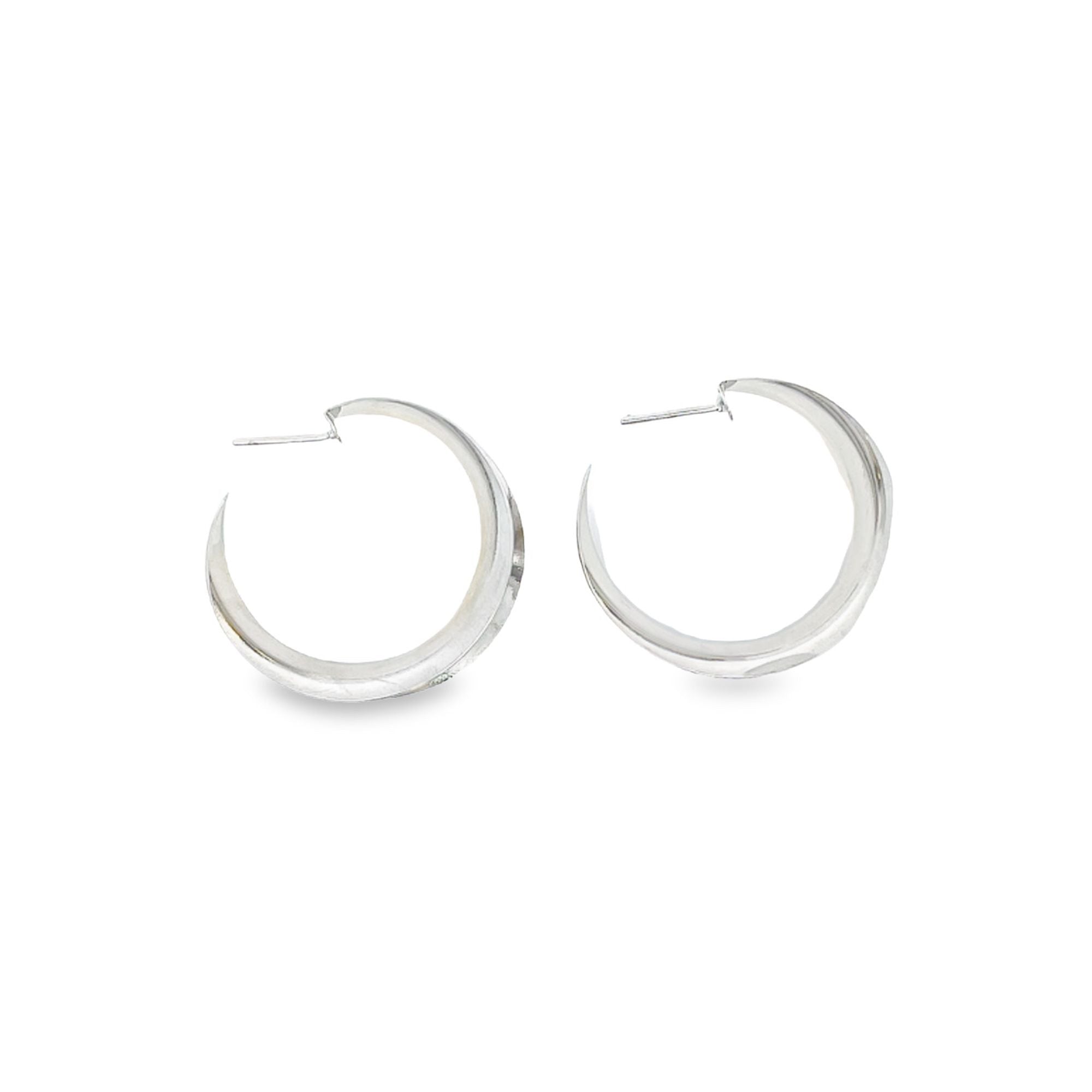 18K Gold Filled Curved Wide Minimalist Hoops (J305-J307)(L395)-3
