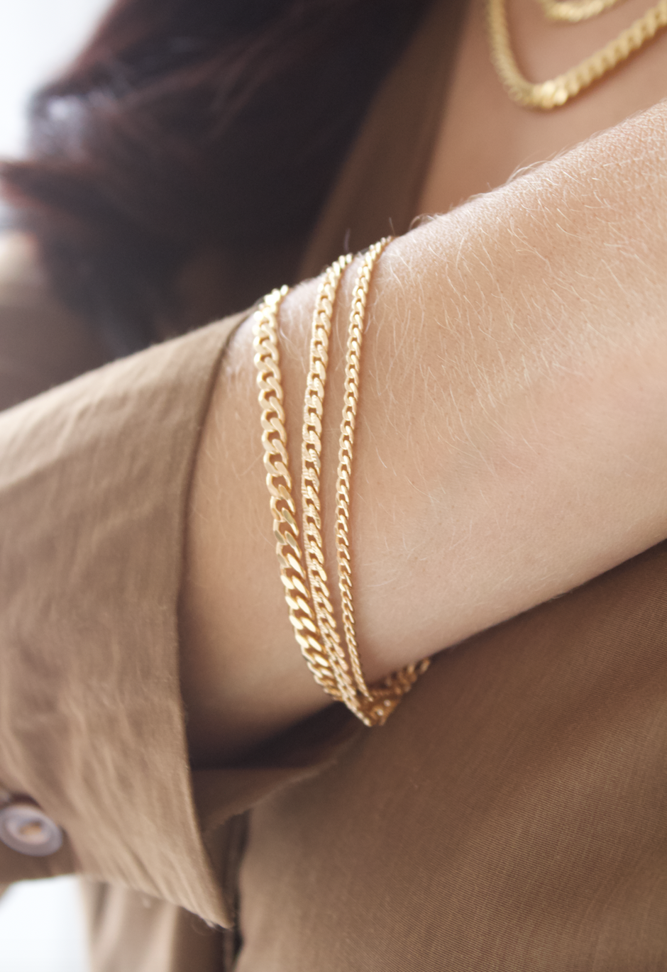 Triple Cuban Chain Bracelet (I420A)-1